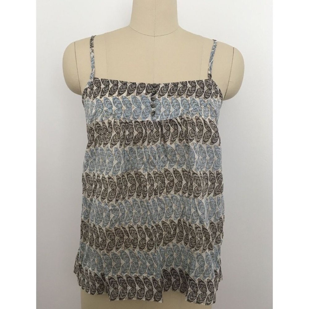 Banana Republic cotton leaf-print camisole top